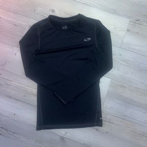 Black 8-10 fitting swim or athletic shirt.